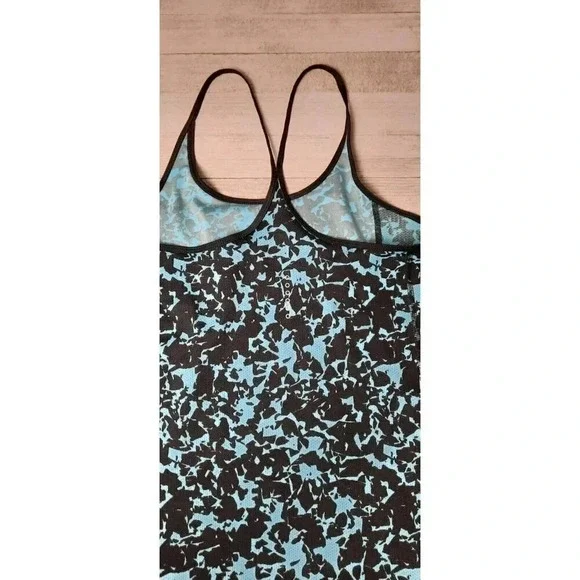 Nike Dri-Fit Running Racerback Tank Top Womens Size XS Black Aqua Sportswear - Picture 4 of 6